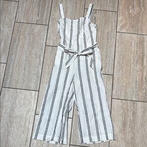 Gap Striped White and Grey Jumpsuit